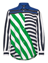 Lauren Ralph Lauren - Classic Fit Striped Crepe Shirt - Marškinėliai ilgomis rankovėmis - Marga / raštuota