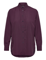 Lauren Ralph Lauren - Relaxed Fit Foulard-Print Crepe Shirt - Marškinėliai ilgomis rankovėmis - Burgundiška splava