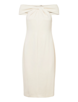 Lauren Ralph Lauren - Double Crepe-Cocktail Dress - Iki kelių ir midi suknelės - Kreminė spalva