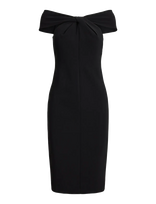 Lauren Ralph Lauren - Double Crepe-Cocktail Dress - Iki kelių ir midi suknelės - Juoda