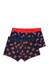 Happy Socks - 2-Pack Gingerbread Short Boxers Gift Set - Bokseriai - Marga / raštuota