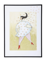 Bloomingville - Ajo Illustration W/ Frame - Iliustracijos - Marga / raštuota
