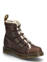 Dr. Martens - 1460 Ltt Fl Dark Brown Grizzly - Aulinukai plokščiu kulnu - Ruda