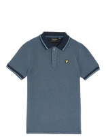 Lyle & Scott - Two Tone Waffle Polo Shirt - Trumparankoviai polo marškinėliai - Mėlyna