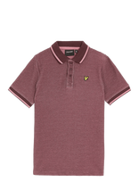 Lyle & Scott - Two Tone Waffle Polo Shirt - Trumparankoviai polo marškinėliai - Burgundiška splava