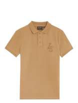 Lyle & Scott - L&S Monogram Polo Shirt - Trumparankoviai polo marškinėliai - Smėlio
