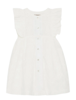 Huttelihut - Dress Ss Embroidery - Suknelė trumpomis rankovėmis - Balta