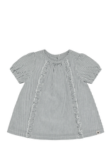 Huttelihut - Dress Ss Yd Stripe - Suknelė trumpomis rankovėmis kūdikiui - Pilka