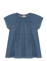 Minymo - Blouse Ss Chambrey - Palaidinės ir tunikos - Mėlyna