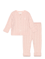 Ralph Lauren Baby - Cable-Knit Cotton Cardigan & Pant - Bodžių rinkinys - Rožinė