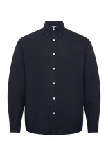 Filippa K - Relaxed Cotton Linen Shirt - Lininiai marškiniai - Tamsiai mėlyna