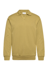 Lindbergh - Sweat V-Neck Polo L/S - Marškinėliai ilgomis rankovėmis - Chaki spalva