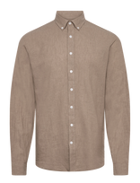 Lindbergh - Linen/Cotton Shirt L/S - Lininiai marškiniai - Smėlio