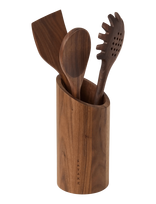 Satake - Utensils 3 Pcs & Utensil Rack Walnut - Virtuvės stiklainis - Ruda