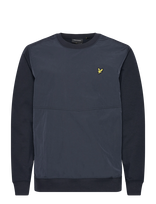 Lyle & Scott - Half Raglan Hybrid Sweatshirt - Megztinis - Tamsiai mėlyna
