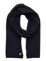 Lyle & Scott - Lambswool Ribbed Scarf - Žieminis šalikas - Tamsiai mėlyna