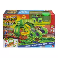 HOT WHEELS MONSTER TRUCKS MUTANT CHAOS triukų trasa su slaimu (JMK91)