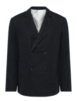 Casual Friday - Cfedlund 0272 Linen Blazer - Dvieiliai švarkai - Tamsiai mėlyna