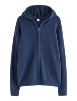 Lindex - Sweatshirt Zip Hood Knitted - Flisinė striukė - Tamsiai mėlyna