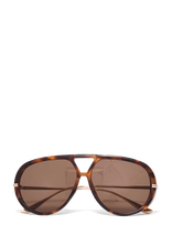 Gina Tricot - Bold Aviator Sunglasses - Aviator stiliaus akiniai nuo saulės - Ruda
