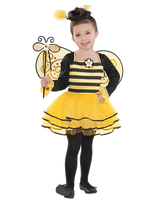 IPK - Children's Bee Costume Set 104 Cm, Dress, Headband, Wings And Wand - Kostiumų aksesuarai - Geltona