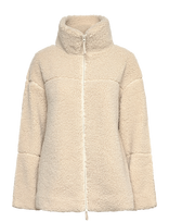 Gina Tricot - Pile Zip Jacket - Lengva vasarinė striukė - Kreminė spalva