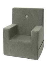 By KlipKlap - By Klipklap Kk Kids Chair Xl - Dusty Green Bouclé W. Light Green - Kėdės ir taburetės - Pilka