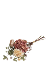 House Nordic - Vilda - Dahlia Bouquet, Artificial Flowers, Mix - Dekoratyvinė lėkštė - Marga / raštuota