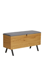 House Nordic - Bjørk - Bench With Storage, Oak Look, 92X33X48 Cm - Taburetės ir suolai