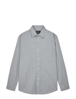 Mads Nørgaard - Cotton Soft Marcel Shirt - Dryžuoti marškiniai - Pilka