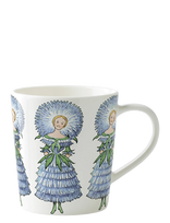 Design House Stockholm - Mrs Aster Mug With Handle - Kavos puodelis - Marga / raštuota