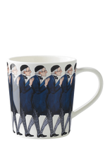 Design House Stockholm - Uncle Blue Mug With Handle - Kavos puodelis - Marga / raštuota