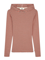 Mads Nørgaard - 2X2 Cotton Stripe Tutti Hood - Džemperis - Raudona