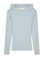 Mads Nørgaard - 2X2 Cotton Stripe Tutti Hood - Džemperis - Mėlyna