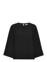 Rue De Tokyo - Simako Recycled Heavy Crepe - Marškinėliai ilgomis rankovėmis - Juoda