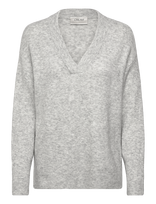 Cream - Crmerle Oz V-Neck Pullover - Megztinis - Pilka