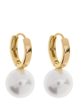 Timi Of Sweden - Essie - Pearl Hoop Earrings - Auskarai - Aukso