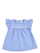 Müsli By Green Cotton - Poplin Frill S/S T - Palaidinės ir tunikos - Mėlyna