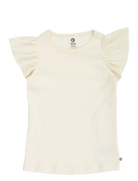 Müsli By Green Cotton - Cozy Me Rib Frill S/S T - Marškinėliai trumpomis rankovėmis - Kreminė spalva
