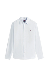 Tommy Jeans - Tjm Reg Linen Blend Shirt Ext - Lininiai marškiniai - Mėlyna