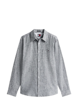 Tommy Jeans - Tjm Reg Linen Blend Shirt Ext - Lininiai marškiniai - Pilka