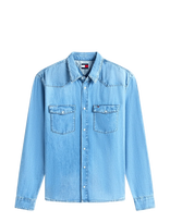 Tommy Jeans - Tjm Regular Western Shirt Bj8018 - Džinsiniai marškiniai - Mėlyna