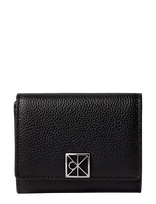 Calvin Klein - Emblem Hw Pebble Trifold W/Zip - Piniginė - Juoda