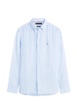 Tommy Hilfiger - Linen Bengal Stripe Rf Shirt - Lininiai marškiniai - Mėlyna