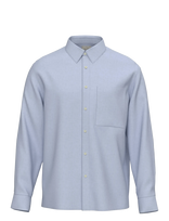 Calvin Klein - Ls Solid Linen Classic Shirt - Lininiai marškiniai - Mėlyna