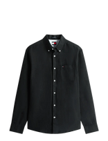 Tommy Jeans - Tjm Reg Linen Shirt - Lininiai marškiniai - Juoda