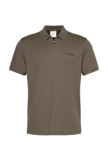 Calvin Klein - Ss Supima Zip Polo - Marškinėliai trumpomis rankovėmis - Chaki spalva