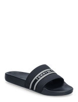 Tommy Hilfiger - Th Webbing Pool Slide - Baseino šlepetės - Tamsiai mėlyna