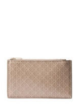 Calvin Klein - Emblem Aop Top Zip Cardcase - Kortelių dėklas - Smėlio