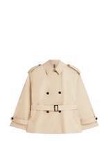 Tommy Hilfiger - Cotton Short Trench - Lietpaltis - Smėlio